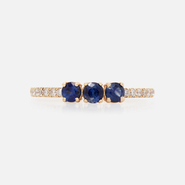 Anillo Selene Oro Amarillo 14K Piedras Naturales y Diamantes.