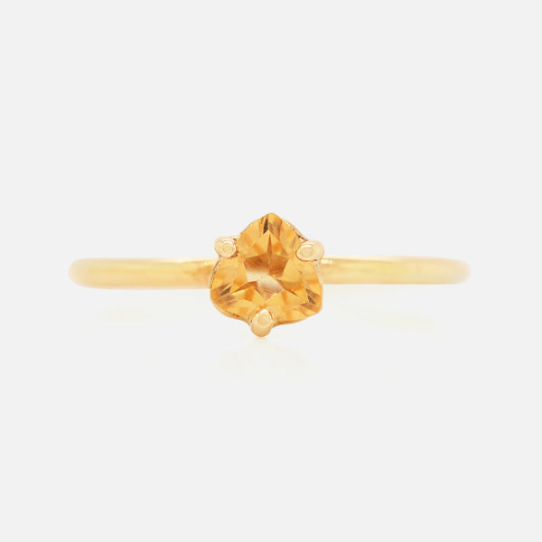 Anillo Valeria Oro Amarillo 14K con Citrino Trillón.