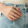 Anillo Andromeda Rainbow Oro Amarillo 14K con Zafiros y Diamantes.