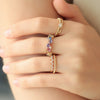 Anillo Andromeda Rainbow Oro Amarillo 14K con Zafiros y Diamantes.