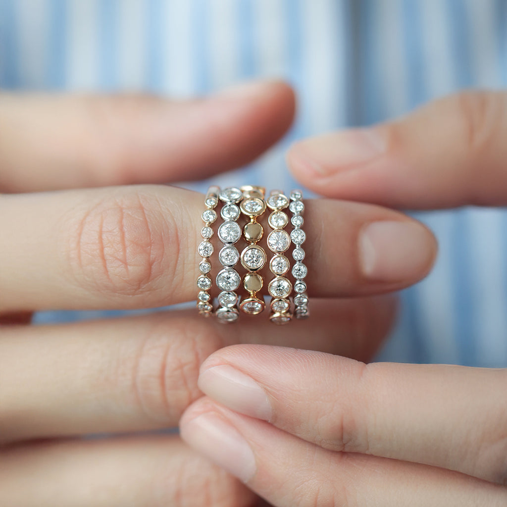 Anillo Apolo S Oro 14K con Diamantes.