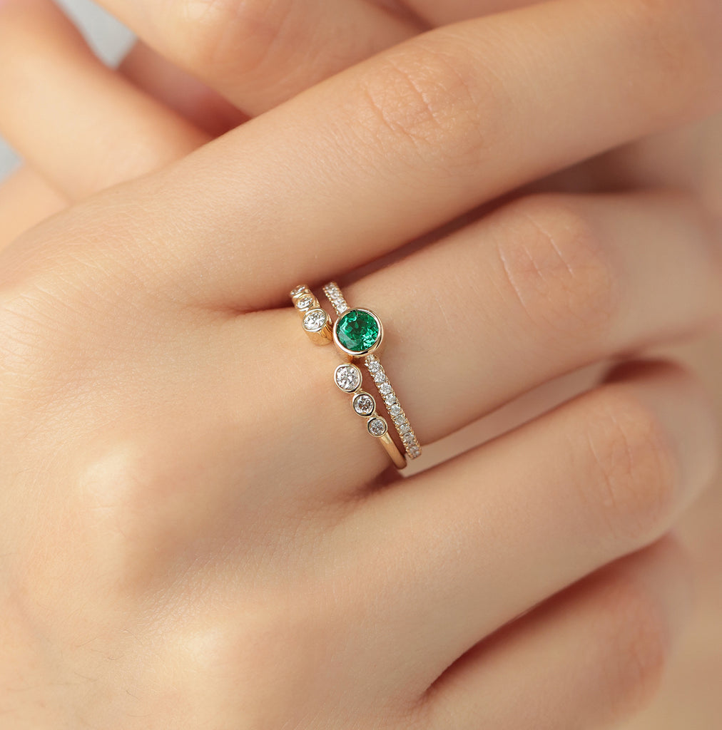 Anillo Apolo Taper Oro 18K con Diamantes.