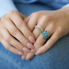 Anillo Botanical Armida Blue Oro Amarillo 18K Topacio, Iolitas y Diamantes.