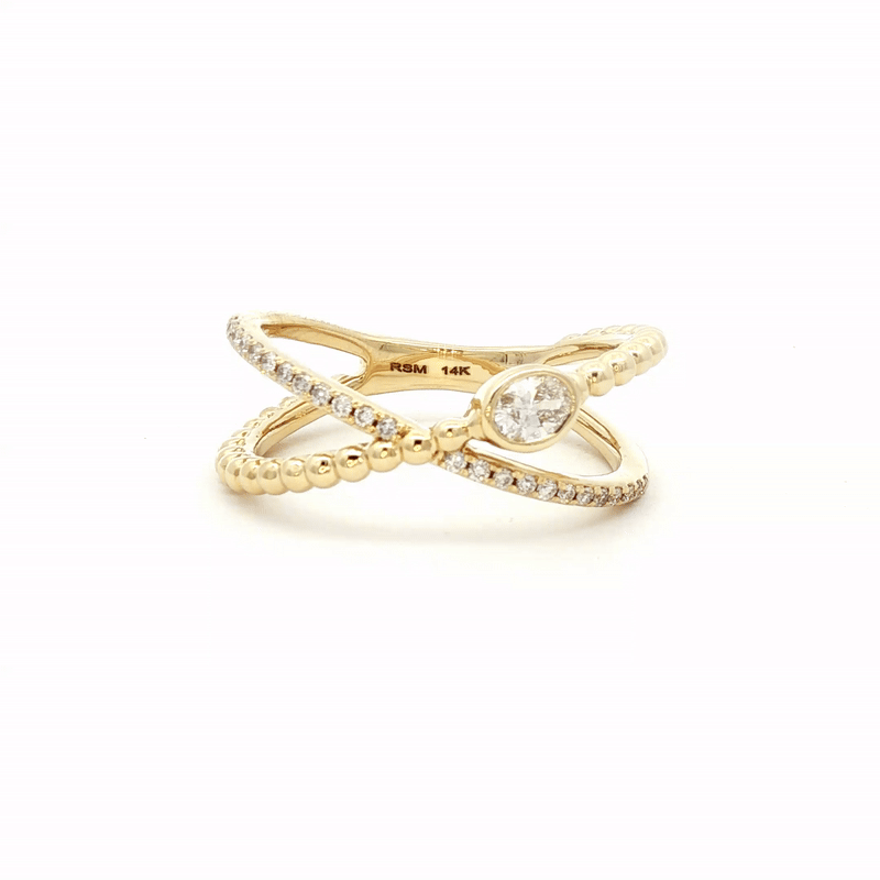 Anillo Astra Duo Oro 14K con Diamantes.