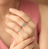 Anillo Atom Aurora Oro Amarillo 14K con Zafiro.