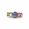 Anillo Atom Aurora XL Oro Amarillo 14K con Zafiros.