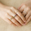 Anillo Botanical Poppy Joy Oro Amarillo 14K con Zafiro, Rodolitas, Diamantes y Turmalinas.