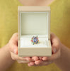 Anillo Botanical Violeta Oro Amarillo 14K con Tanzanita, Turmalina, Zafiro, Granate y Topacio London Blue.