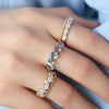 Anillo Centauro Berry Oro Amarillo 14K con Zafiros y Aquamarina.