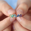 Anillo Centauro Daisy Oro Amarillo 14K con Peridoto, Esmeralda, Aquamarina, Tanzanita y Amatista.