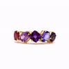 Anillo Centauro Jelly Oro Amarillo 14K con Granate Raspberry, Zafiro, Amatista, Tanzanita y Iolita.