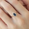 Anillo Charlotte Oro Amarillo 14K con Zafiro Gota y Diamantes.