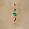 Anillo Elysa Oro Amarillo 14K con Granate Rodolita.