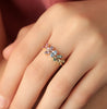 Anillo Eclipse Aurora Oro Amarillo 14K con Zafiro.