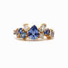 Anillo Eclipse Baby Blue Oro 14K con Zafiros, Aquamarinas y Diamantes.