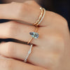 Anillo Elios Oro Amarillo 14K con Tanzanita Gota.