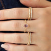 Anillo Elysa Oro Amarillo 14K con Granate Malaya Oval.
