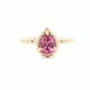 Anillo Elysa Oro Amarillo 14K con Granate Malaya Oval.