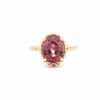 Anillo Elysa Oro Amarillo 14K con Granate Malaya Oval.