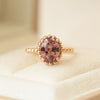 Anillo Elysa Oro Amarillo 14K con Granate Malaya Oval.