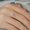 Anillo Elysa Granate Malaya Oro Amarillo 14K con Granate Malaya.