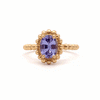 Anillo Elysa Oro Amarillo 14K con Tanzanita Oval.