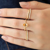 Anillo Elysa Oro Amarillo 14K con Topacio Imperial Gota.