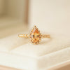 Anillo Elysa Oro Amarillo 14K con Topacio Imperial Gota.
