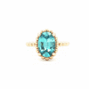 Anillo Elysa Oro Amarillo 14K con Zircón Celeste Oval.