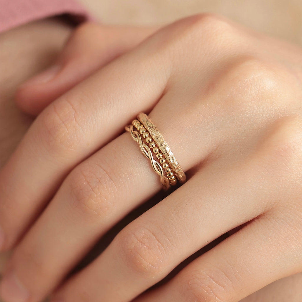 Anillo Hammer Oro Amarillo 14K.