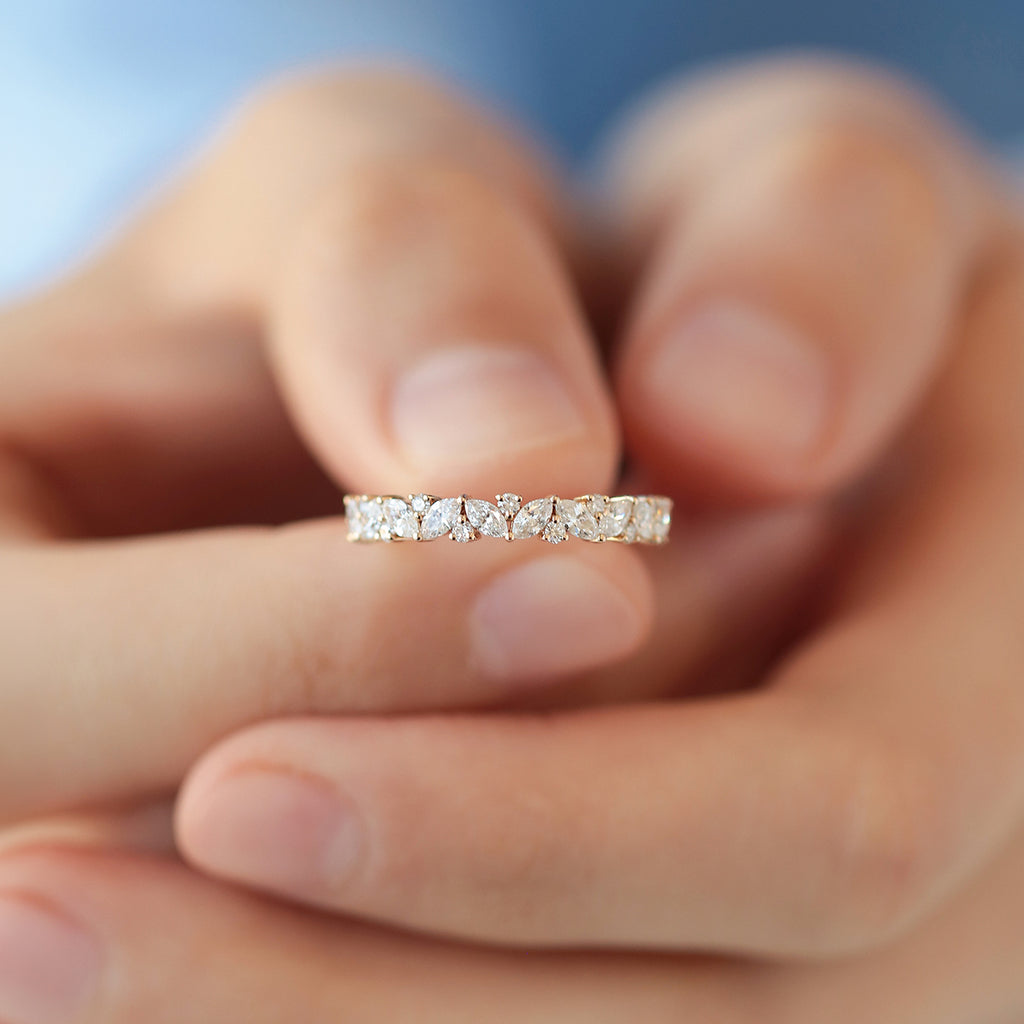 Anillo Ivy XL Oro Amarillo 14K con Diamantes. 