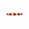 Anillo Laurel Oro Amarillo 18K con Diamantes y Rubí.