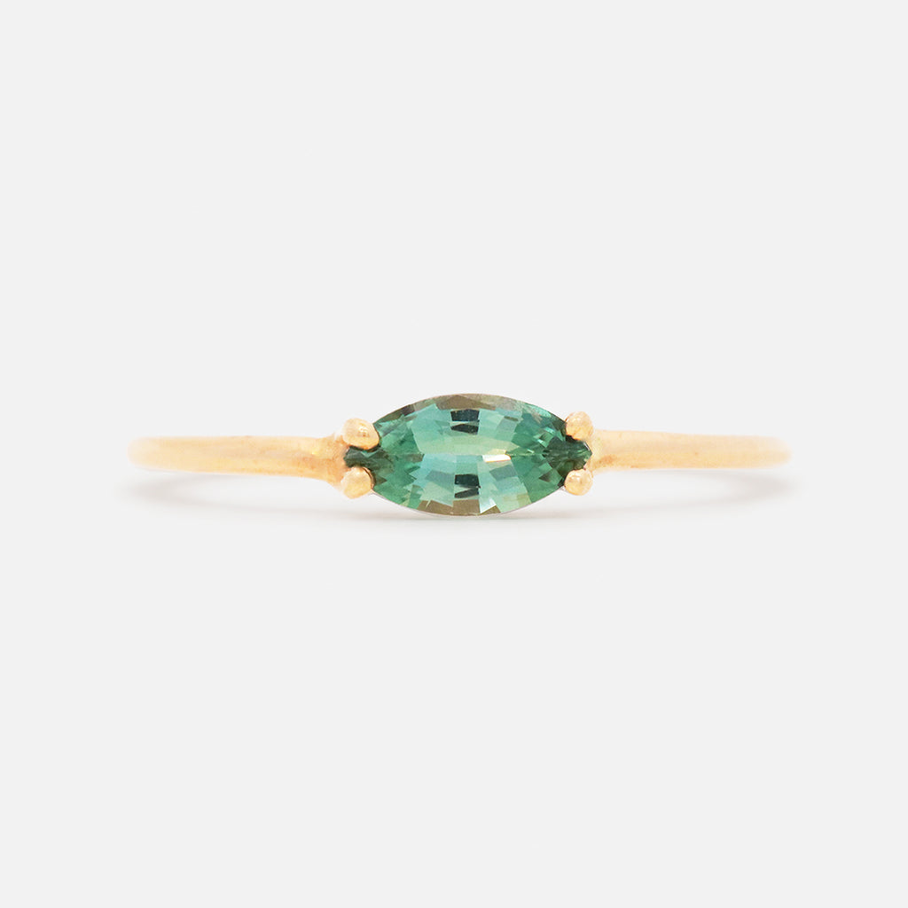 Anillos 'Lila' Oro Amarillo 14K con Zafiros, Aquamarina y Turmalina.