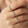 Anillo Myla Freesia Oro Amarillo 14K con Zafiros.
