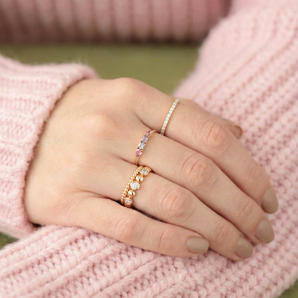 Anillo Myla Velvet Oro Amarillo 14K con Zafiro y Turmalina.