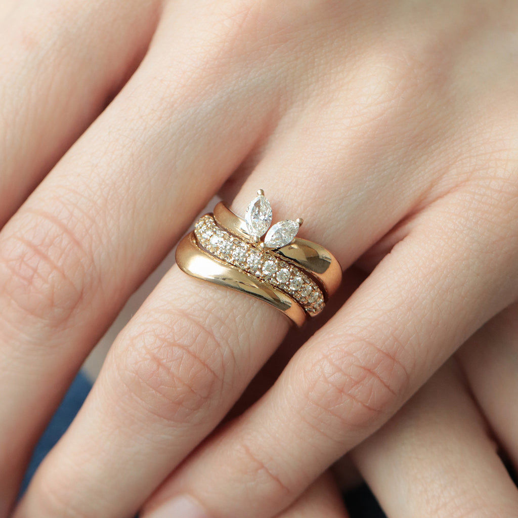 Anillo Odette Oro Amarillo 18K con Diamantes.