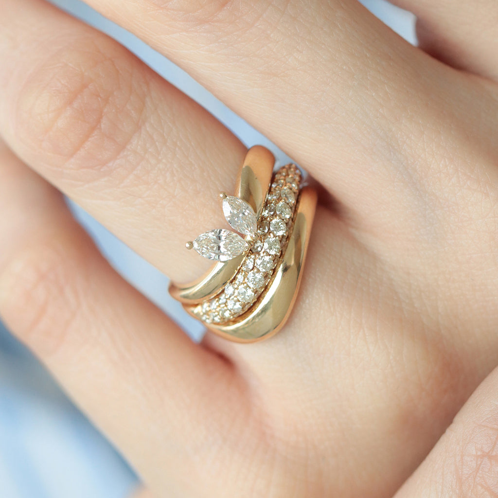 Anillo Odette Oro Amarillo 18K con Diamantes.