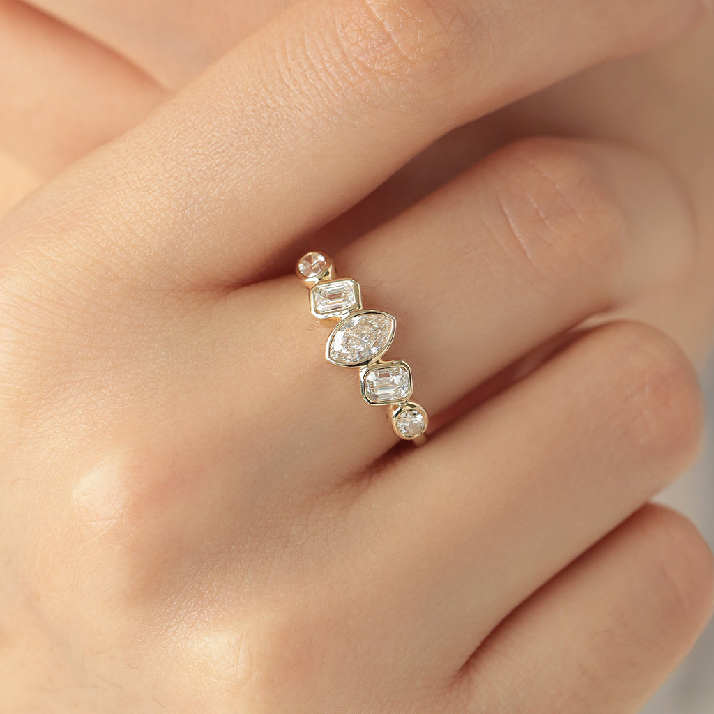Anillo Orion Multi Oro Amarillo 14K con Diamantes.