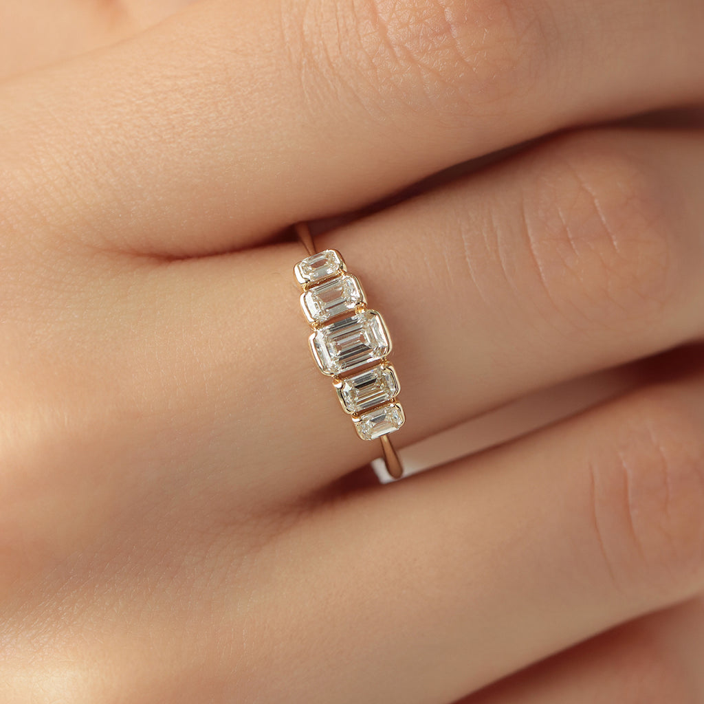 Anillo Orion Octagon Oro Amarillo 14K con Diamantes.