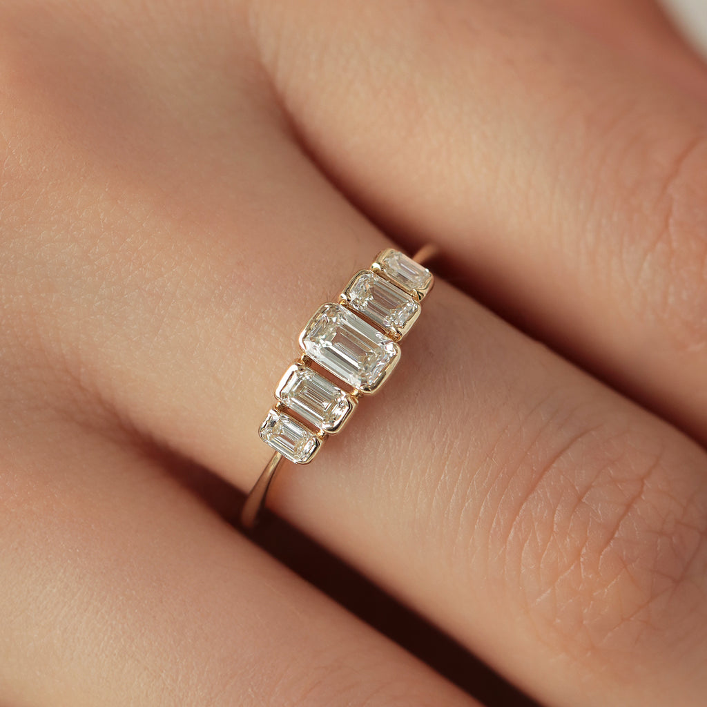 Anillo Orion Octagon Oro Amarillo 14K con Diamantes.