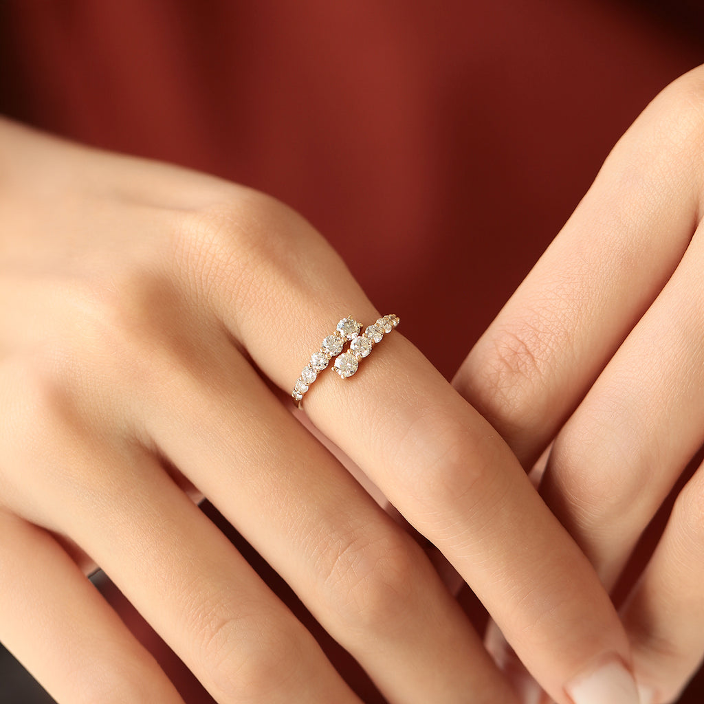 Anillo Pair Oro Amarillo 18K con Diamantes.
