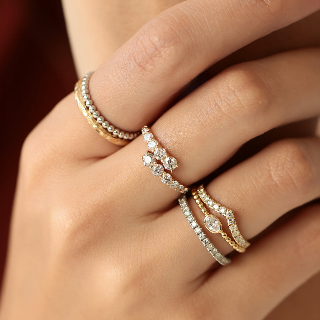 Anillo Pair Oro Amarillo 18K con Diamantes.
