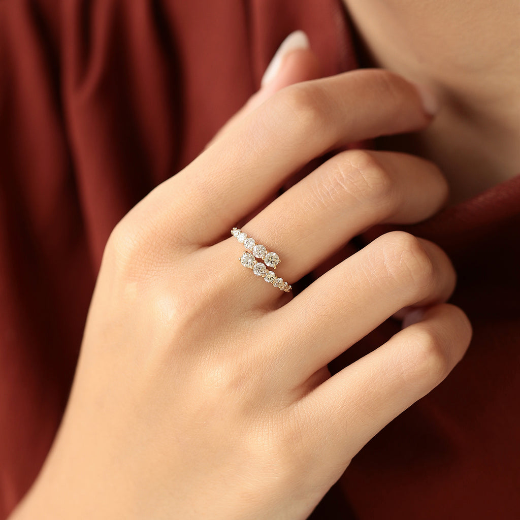 Anillo Pair Oro Amarillo 18K con Diamantes.