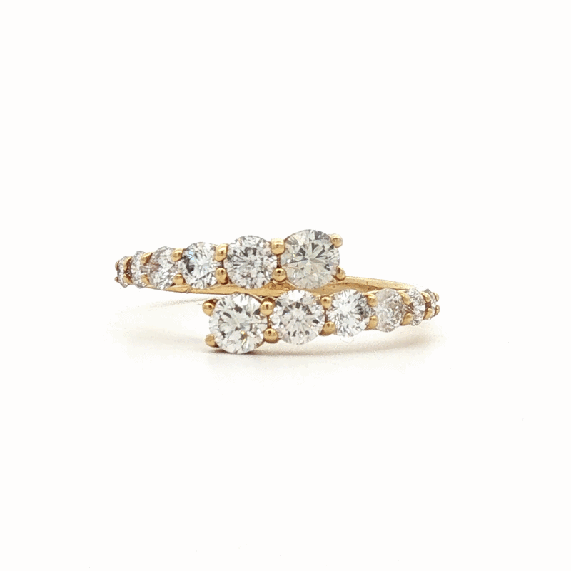 Anillo Pair Oro Amarillo 18K con Diamantes.