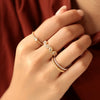Anillo Petal Oro Amarillo 18K con Diamantes.