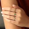 Anillo Royal Oro 18K con Esmeralda y Diamantes.