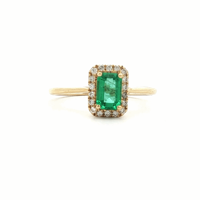 Anillo Royal Oro 18K con Esmeralda y Diamantes.