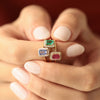 Anillo Royal Oro 18K con Esmeralda y Diamantes.