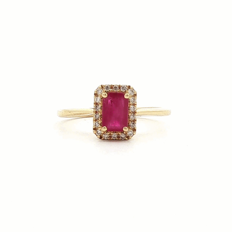 Anillo Royal Oro 18K con Rubí y Diamantes.