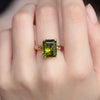 Anillo Sienna Plata .925 con Chapa de Oro 14K e Hidrocuarzo Verde Octagón.